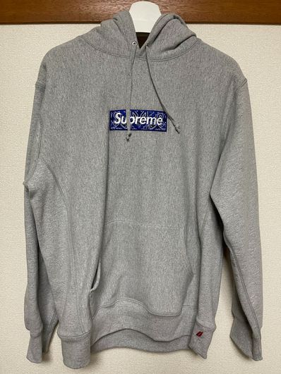 Supreme Bandana Box Logo Hooded Sweatshirt "Grey"