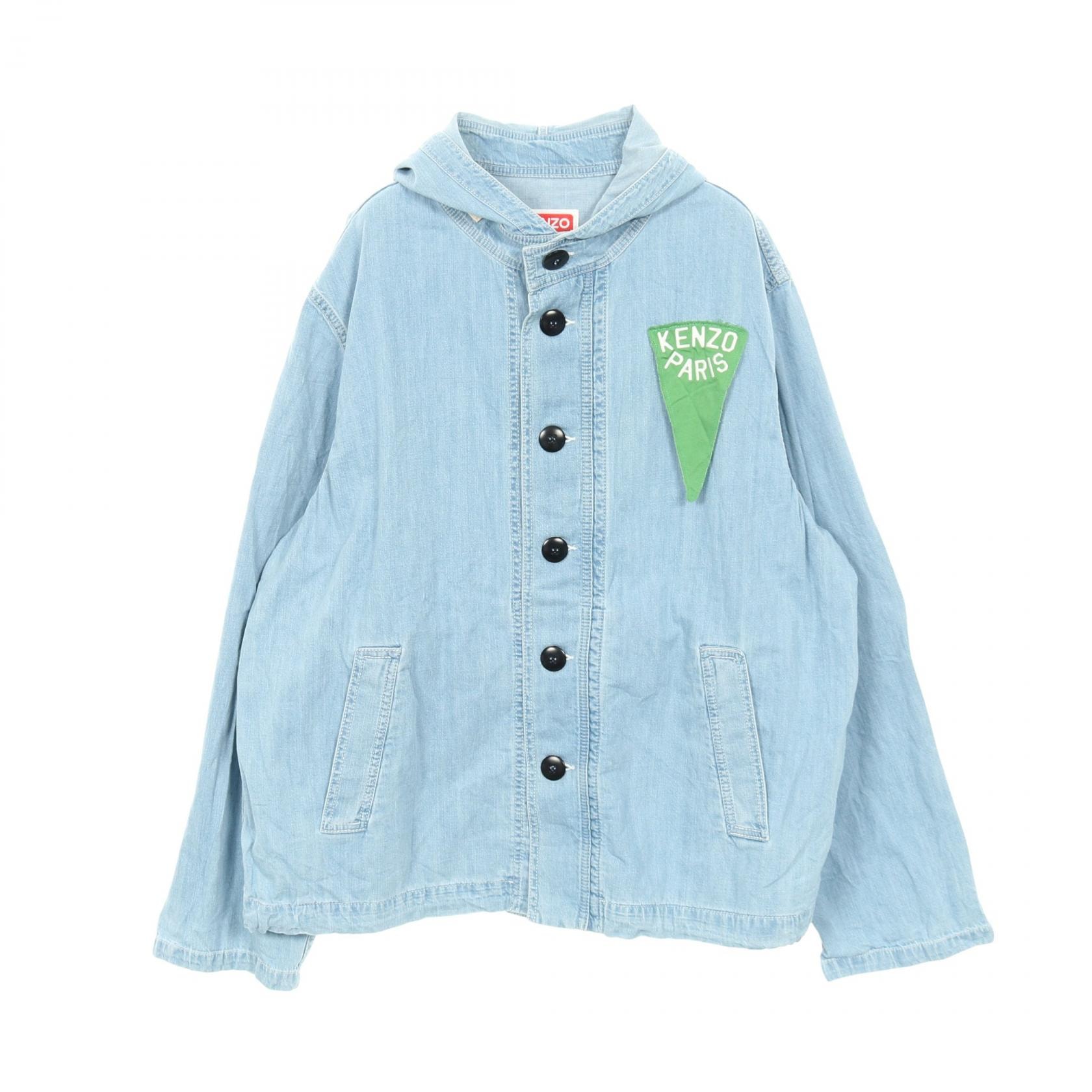 KENZO 'BOKE FLOWER' CREST DENIM WORKWEAR JACKET MENS 