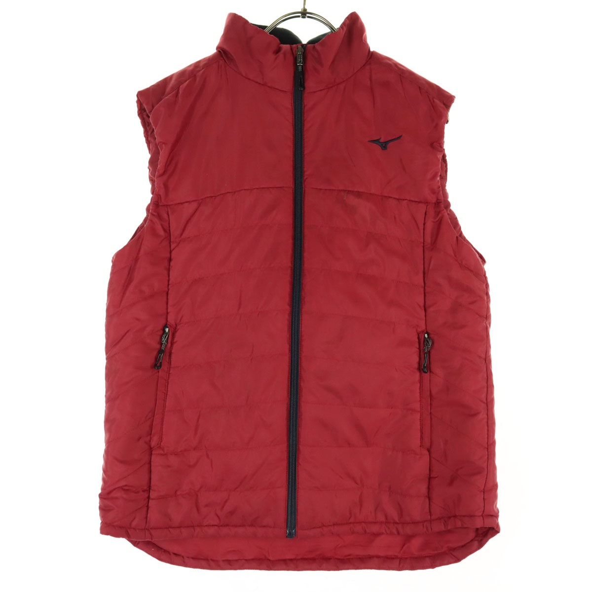 Mizuno ミズノ ワンポイントロゴ ノースリーブ 中綿ベスト S レッド