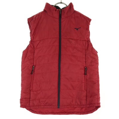 Mizuno ミズノ ワンポイントロゴ ノースリーブ 中綿ベスト S レッド