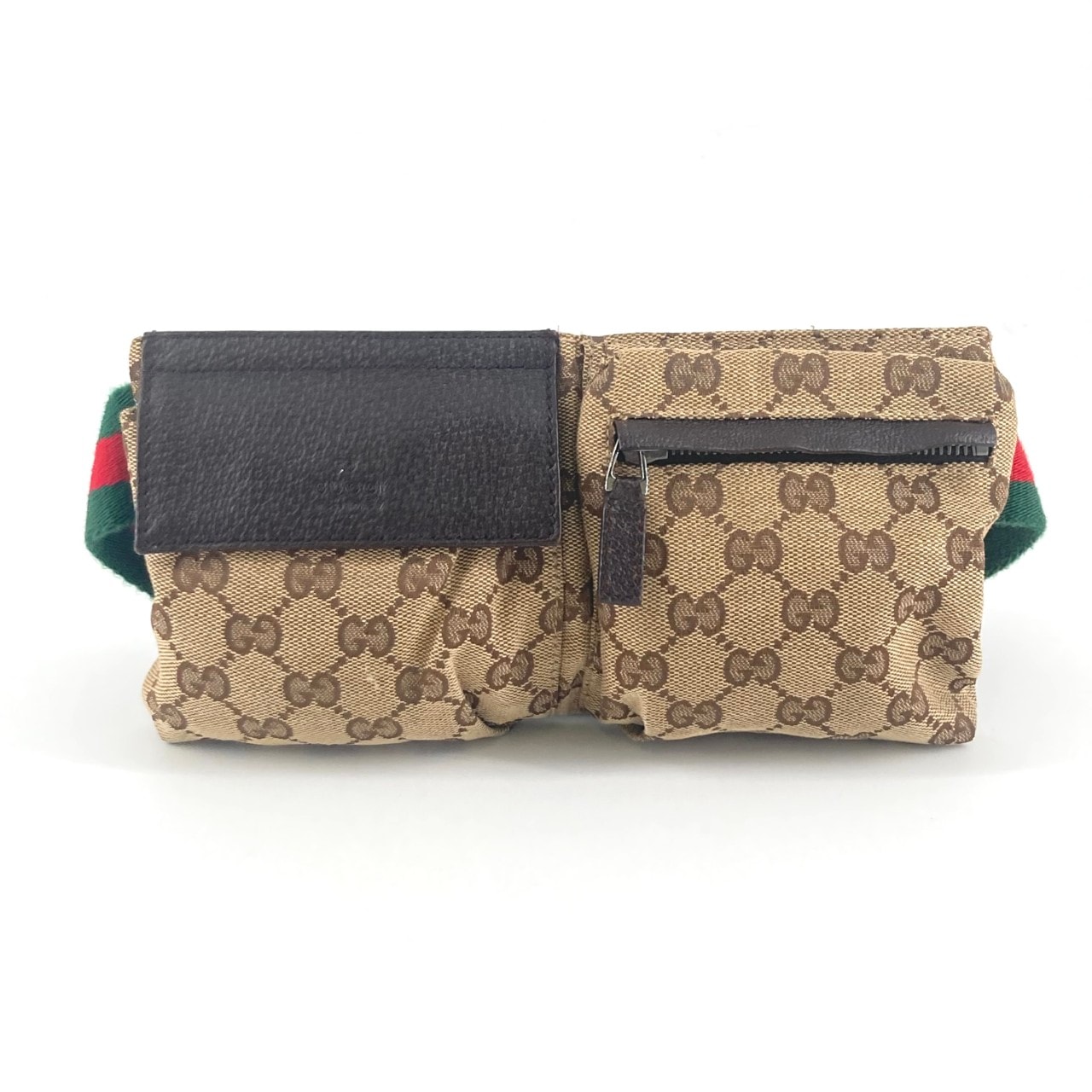 GUCCI(グッチ) GGキャンバス シェリーライン 162952 ウエストバッグ ブラウン