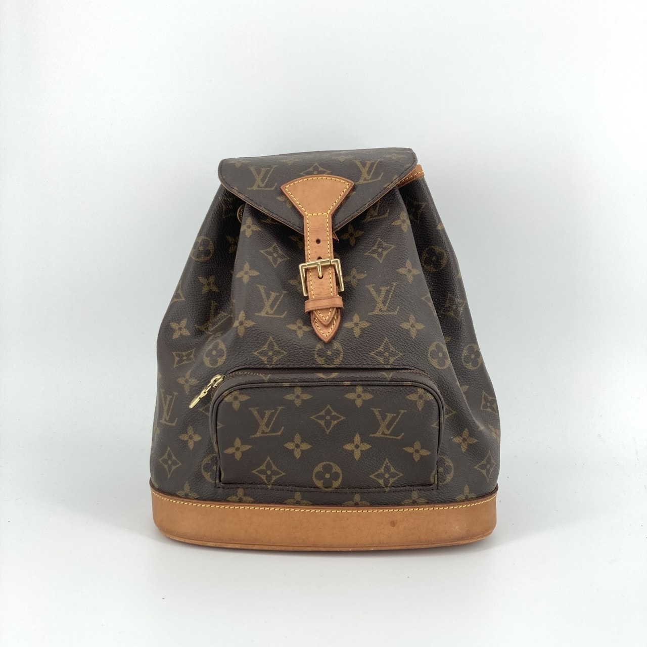 LOUIS VUITTON(ルイ・ヴィトン) モンスリMM モノグラムキャンバス レザー M51136 リュック・デイパック ブラウン×ベージュ×ゴールド
