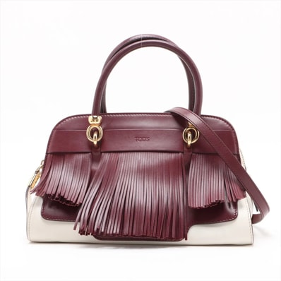 ■美品 トッズセラ フリンジハンドバッグ レザー