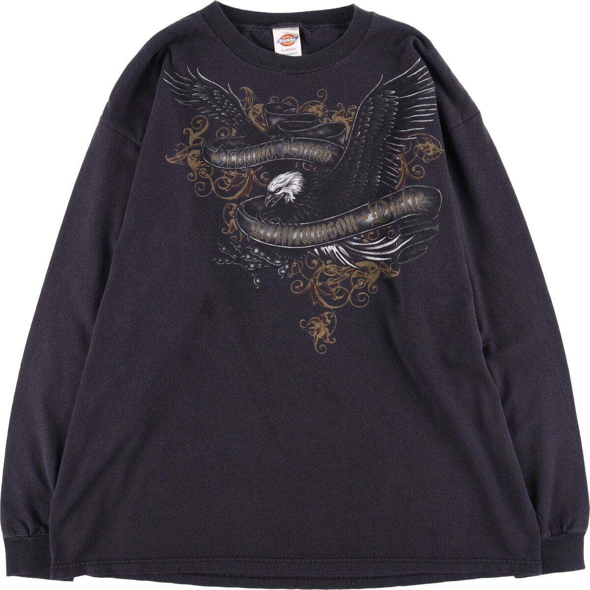 古着 ディッキーズ Dickies 鷲柄 イーグル柄 ロングTシャツ ロンT メンズXL相当/eaa540507