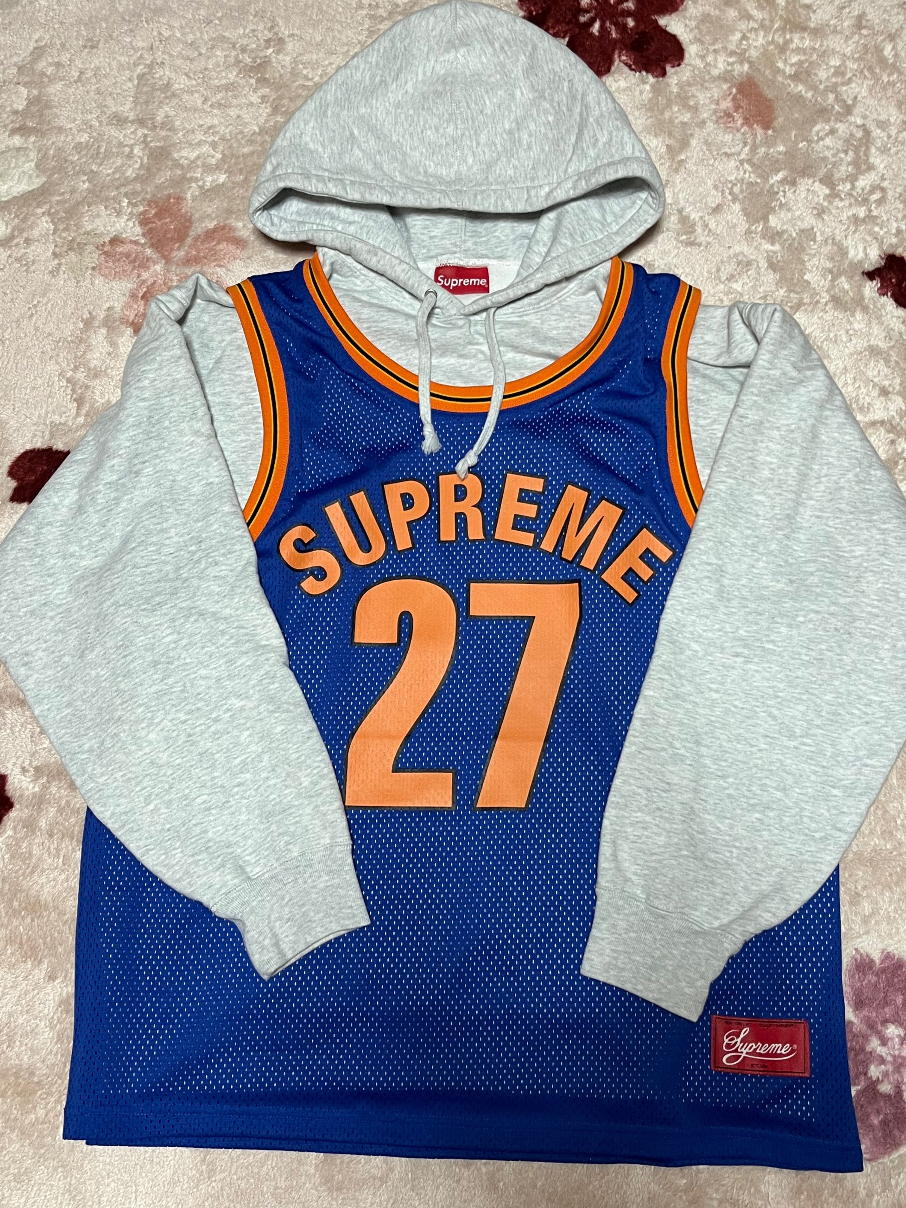 Supreme Basketball Jersey Hooded Sweatshirt "Grey"