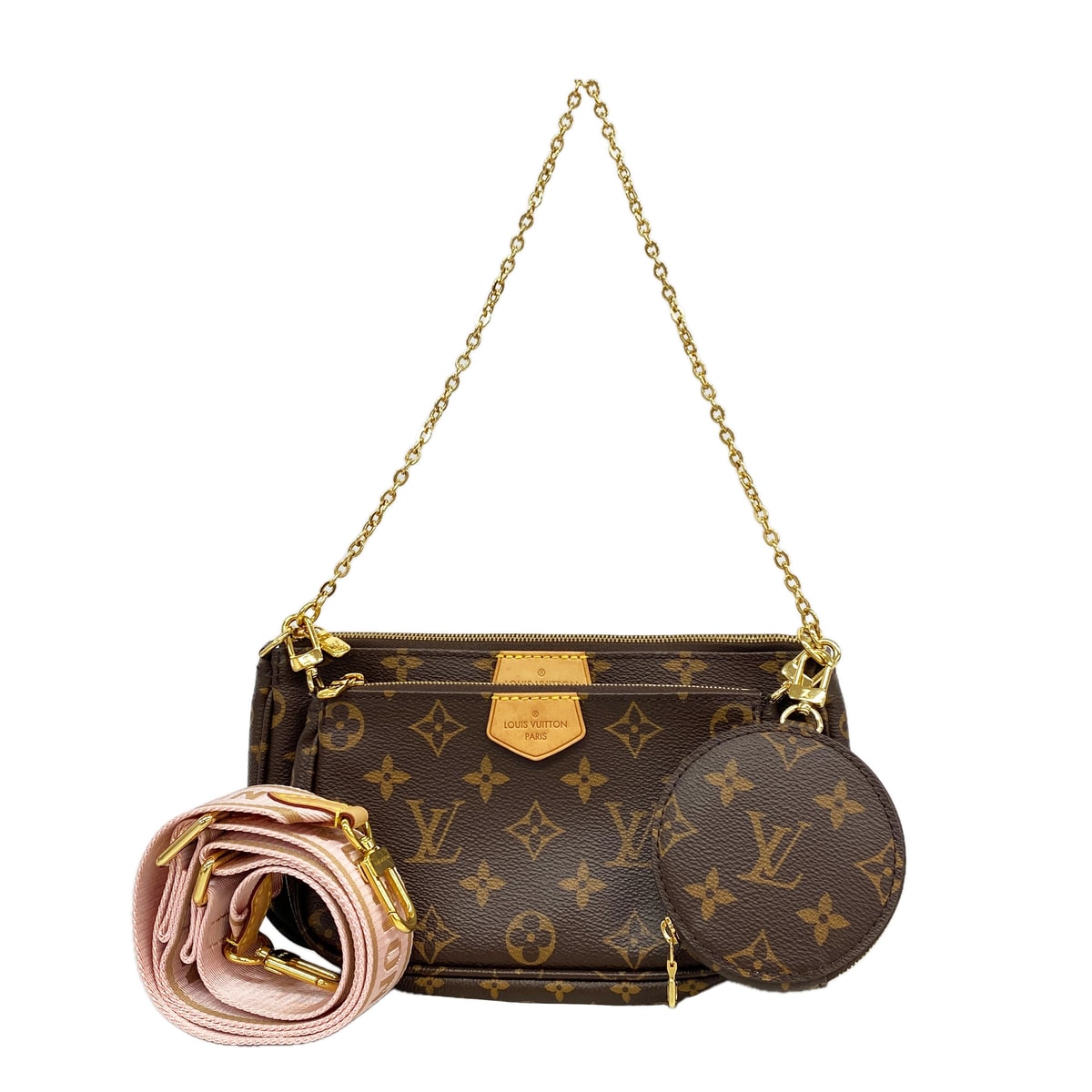Louis Vuitton Multi Pochette Accessoires Monogram "Rose Crair"