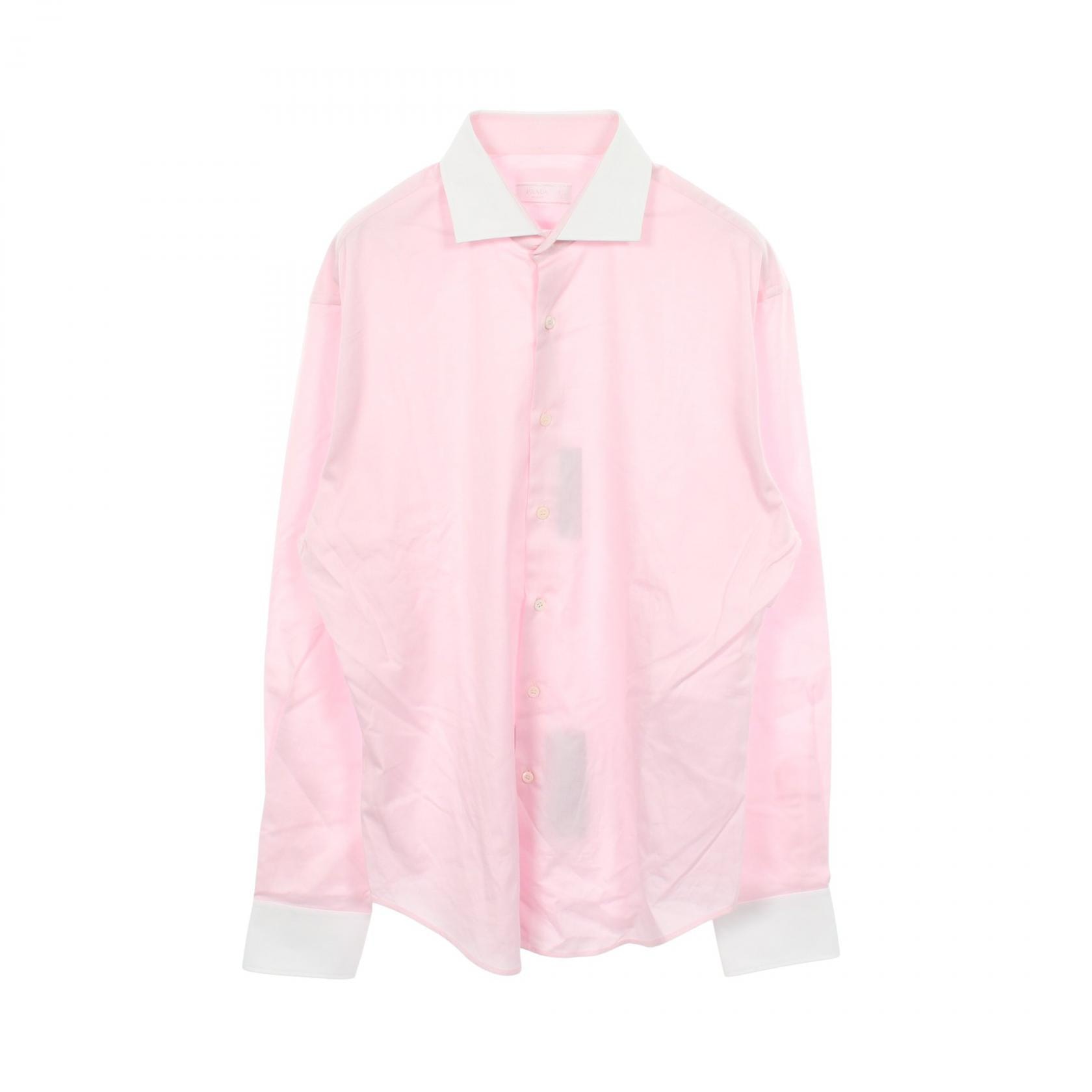 プラダ PRADA 長袖 クレリック 衣料品 トップス コットン メンズ ピンク系 UCN572 【中古】