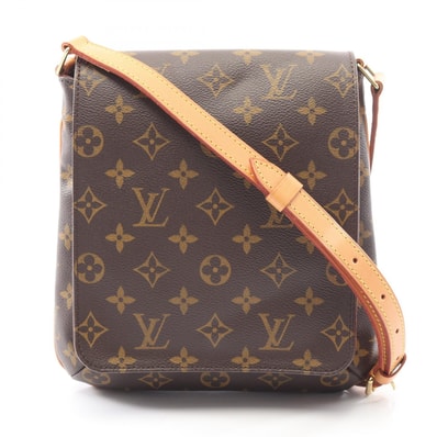 ルイ・ヴィトン LOUIS VUITTON ミュゼットサルサ ロングストラップ ショルダーバッグ バッグ PVCコーティングキャンバス レザー モノグラム レディース ブラウン系 M51387 【中古】