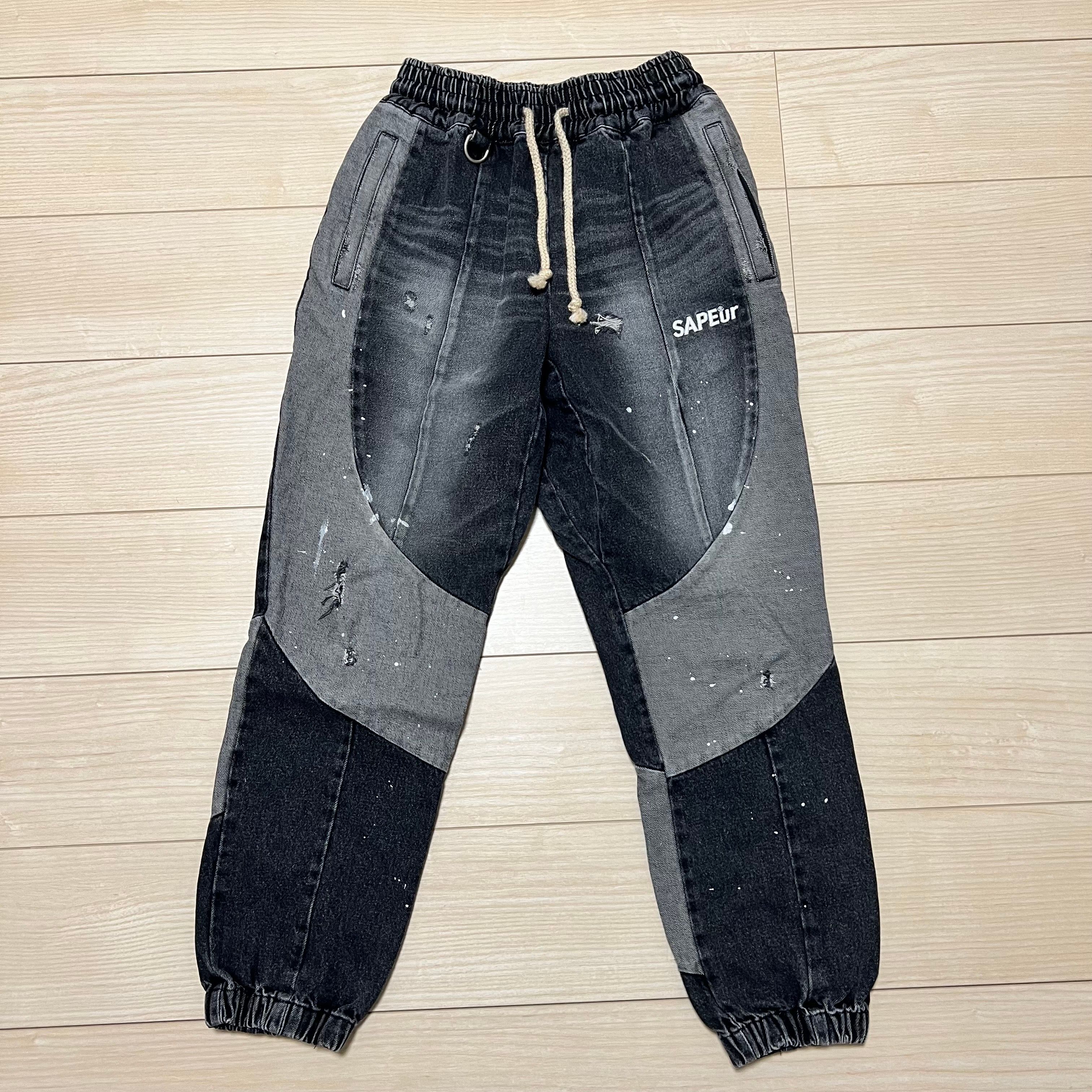 SAPEur DENIM TRACK PANTS "Black"