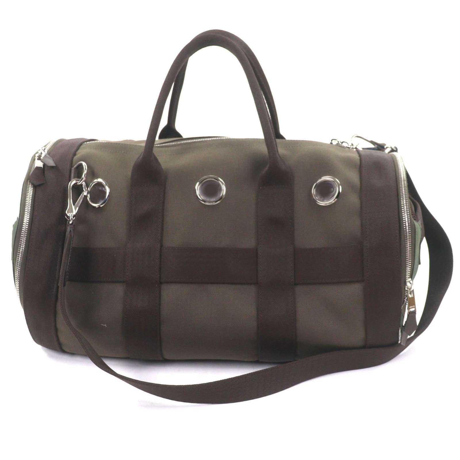 極美品 エルメス 犬用キャリー ペットキャリー カーキ メンズ