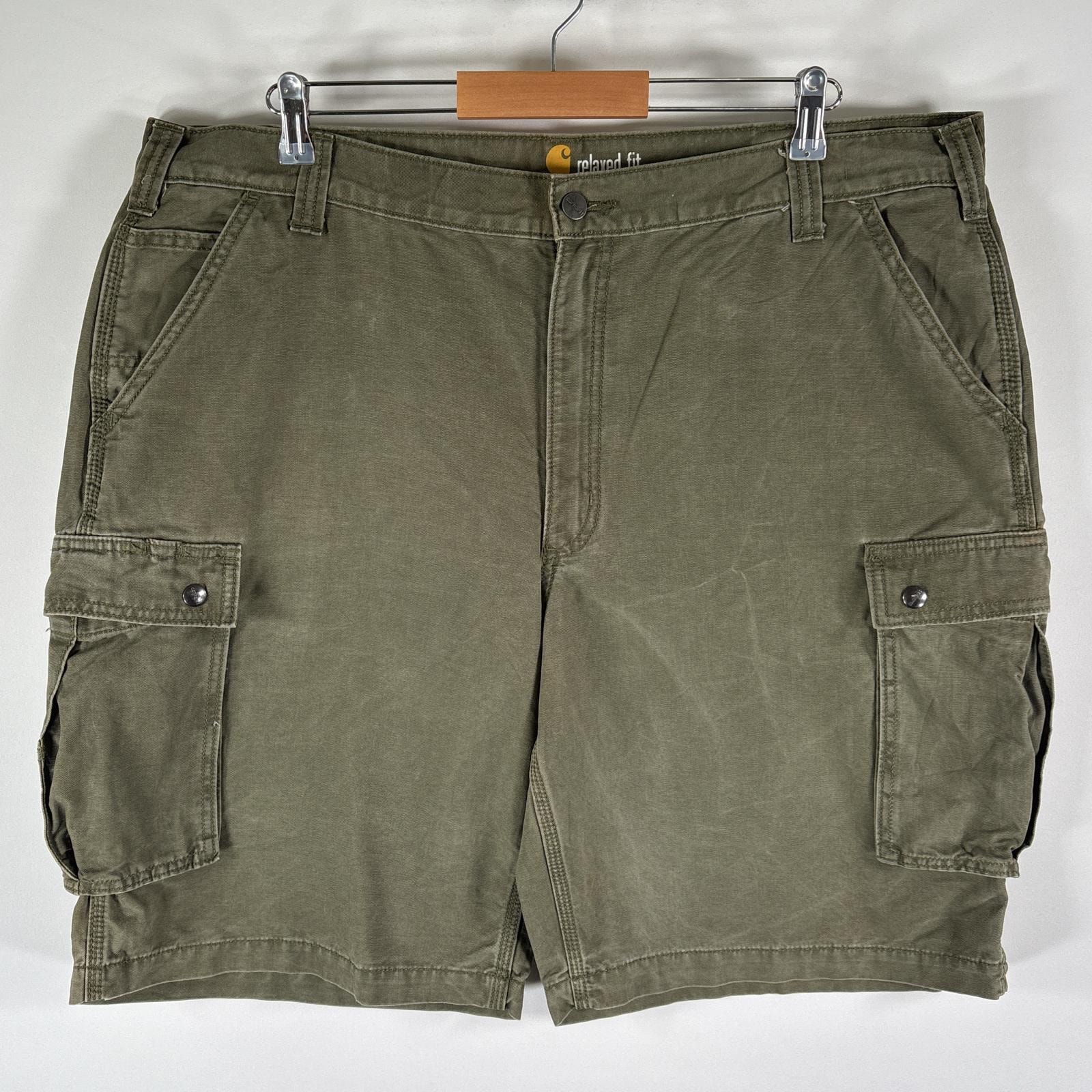 古着 カーハート Carhartt ショートパンツ ダック地 ワーク 半ズボン ハーフパンツ 短パン 大きいサイズ w42 カーキ系 メンズ