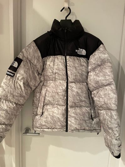 Supreme x The North Face Nuptse Jacket "White Paper Print"