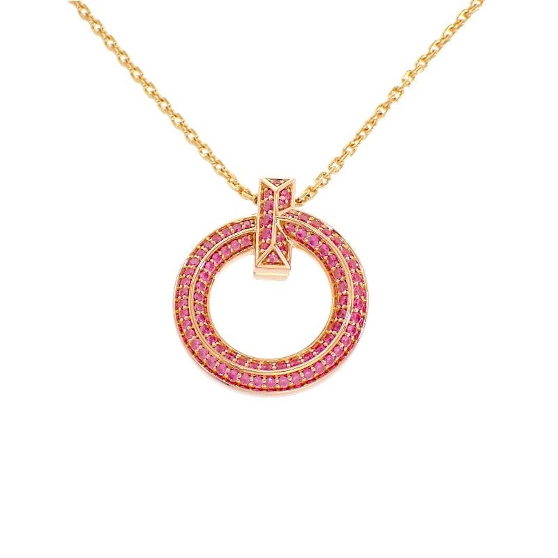 ティファニー TIFFANY&Co. T ワン ミニ サークル ペンダント 74391443 ネックレス K18ローズゴールド ゴールド ピンクサファイヤ レディース【中古】【Aランク】