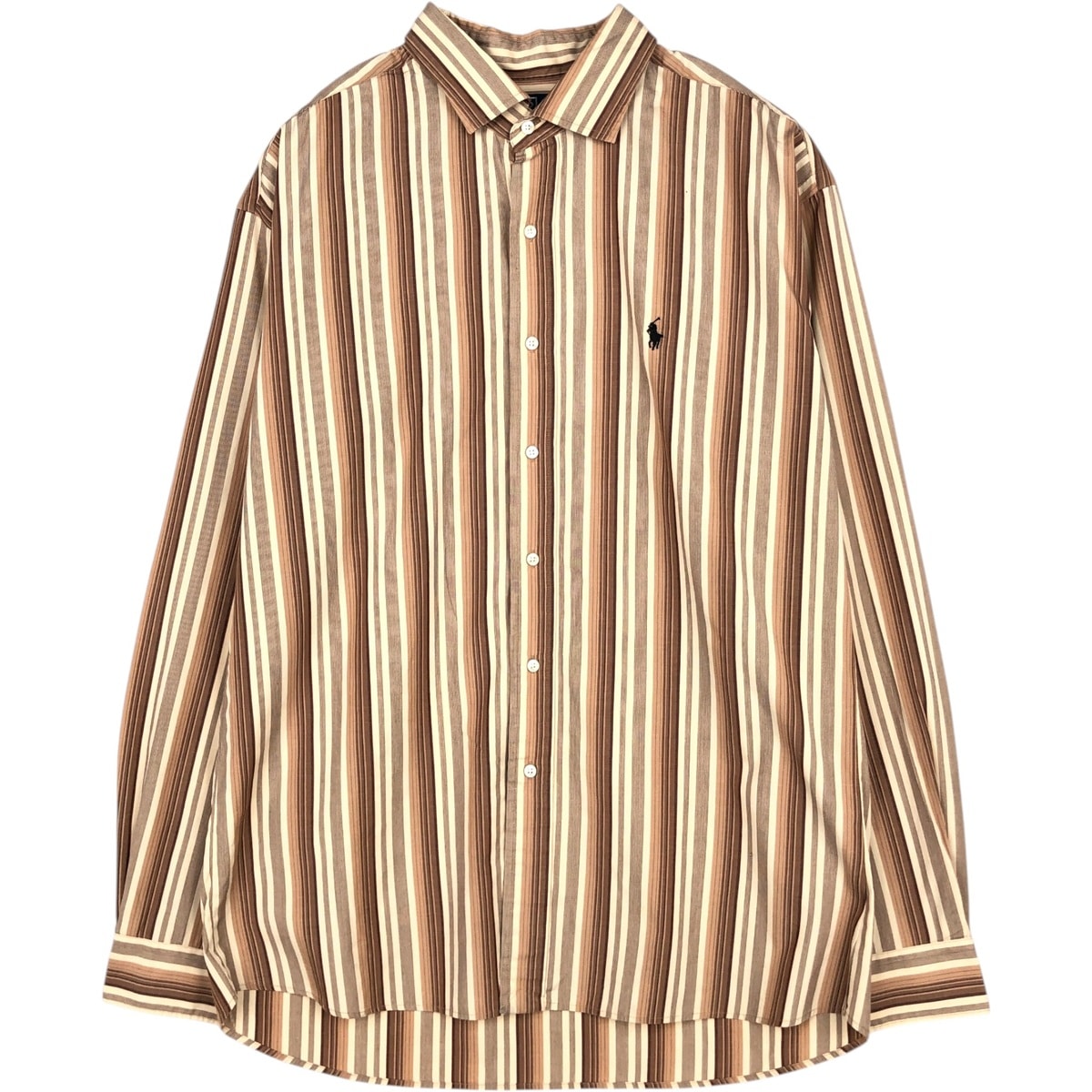 古着 ラルフローレン Ralph Lauren POLO by Ralph Lauren WESTERTON ワイドカラー 長袖 ストライプシャツ メンズXXL相当/eaa676619