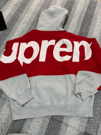 Supreme Big Logo Jacquard Hooded Sweatshirt "Heather Grey"