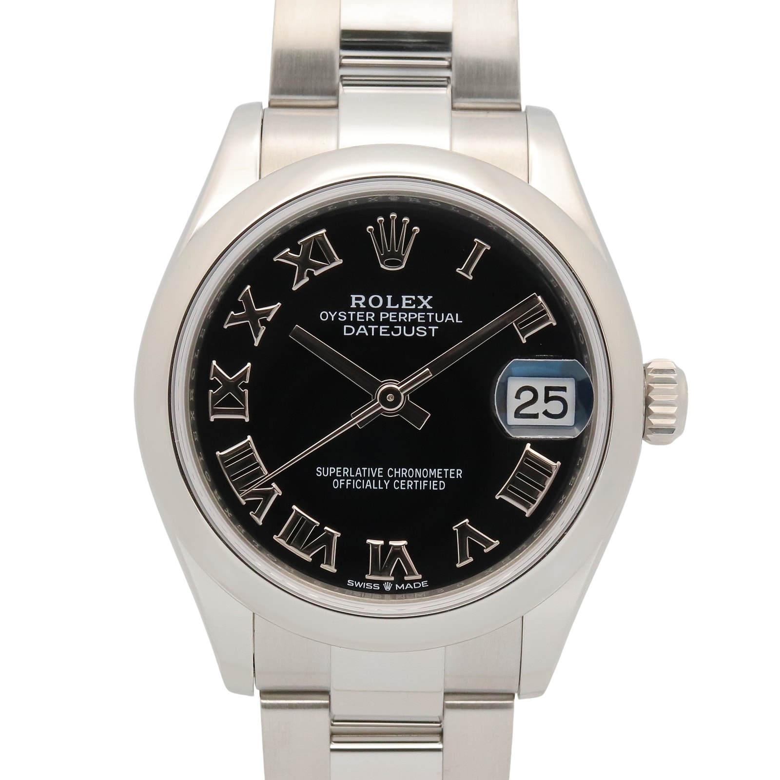 ロレックス ROLEX デイトジャスト ランダム番 腕時計 時計 ステンレススチール ボーイズ ブラック系 ローマ/オイスター 278240 【中古】