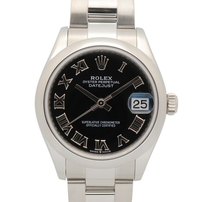 ロレックス ROLEX デイトジャスト ランダム番 腕時計 時計 ステンレススチール ボーイズ ブラック系 ローマ/オイスター 278240 【中古】