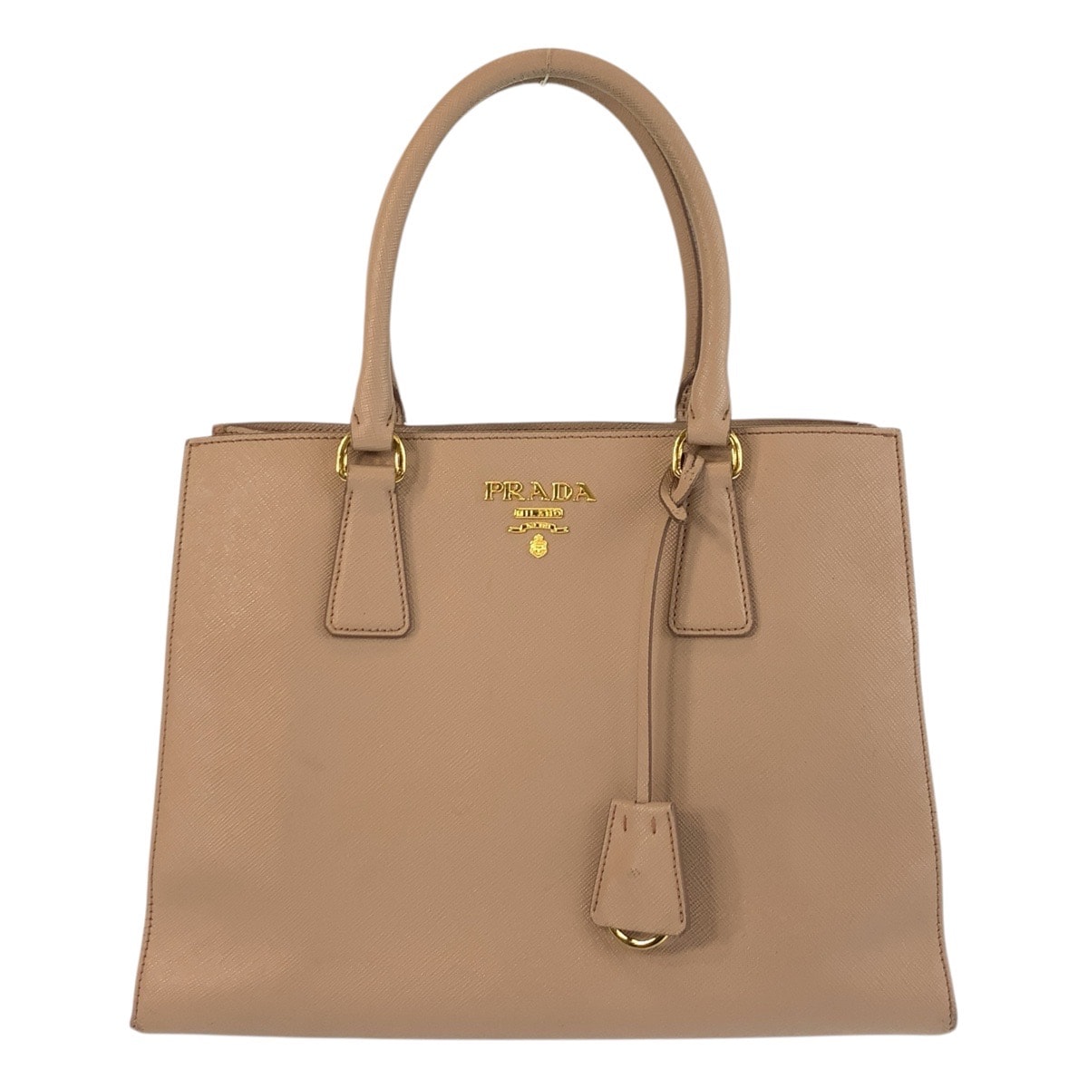 PRADA プラダ サフィアーノ ピンクベージュ ゴールド金具 レザー トートバッグ ハンドバッグ 603024 【中古】
