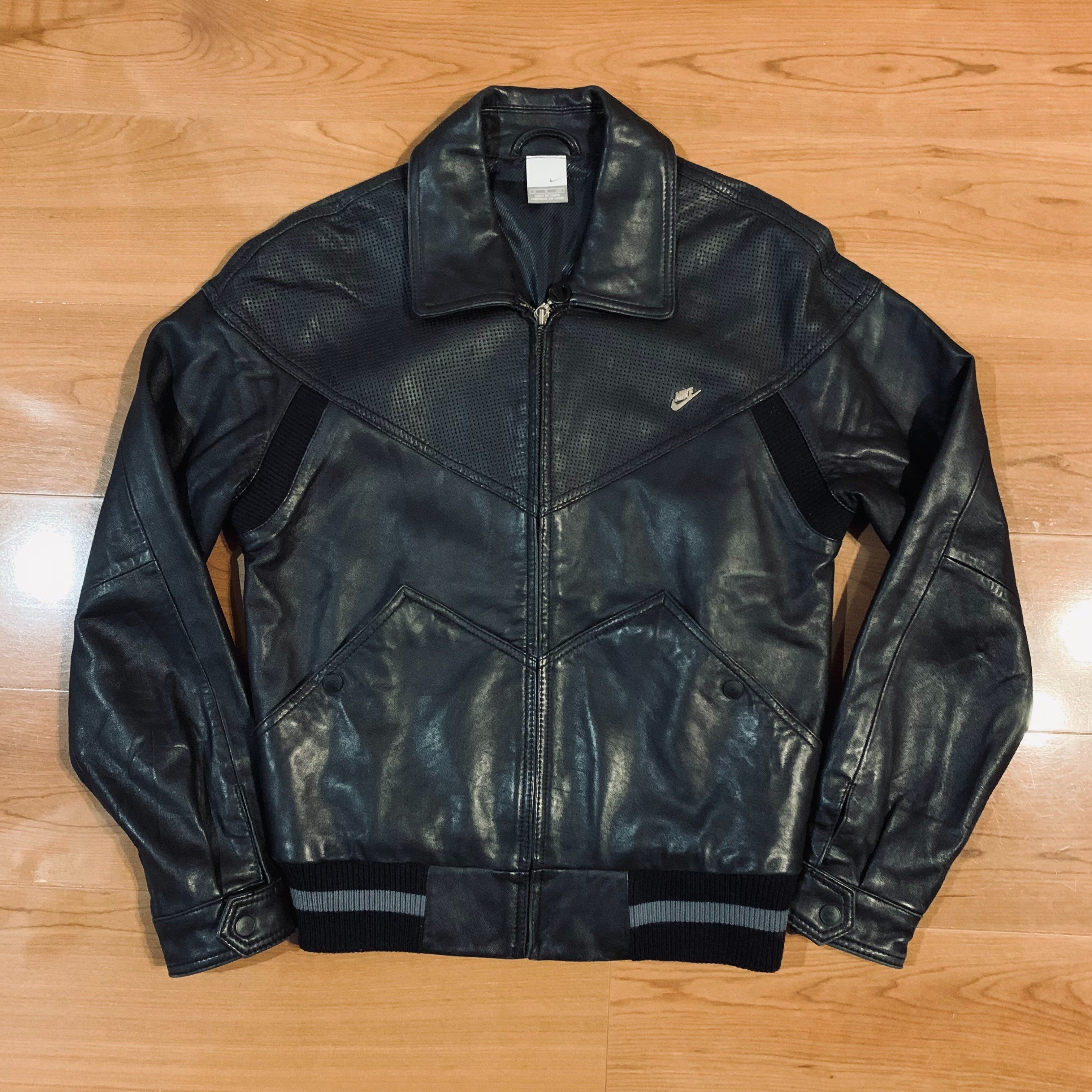 NIKE ナイキ ジップアップレザージャケット ウインドブレーカー ラムレザー