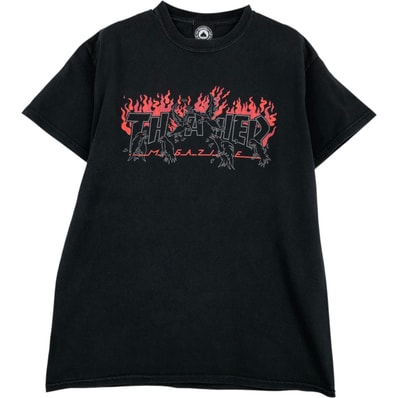 古着 スラッシャー THRASHER ファイヤーパターン サーフ スケートTシャツ メンズM相当/eaa618051