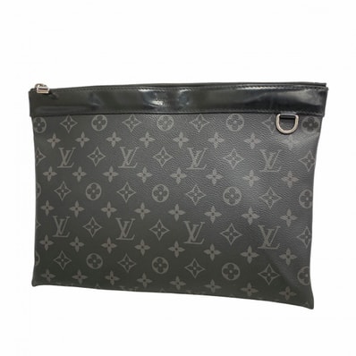 【6dd4874】ルイヴィトン クラッチバッグ モノグラム・エクリプス ポシェットディスカバリー M62291 ブラック【中古】メンズ