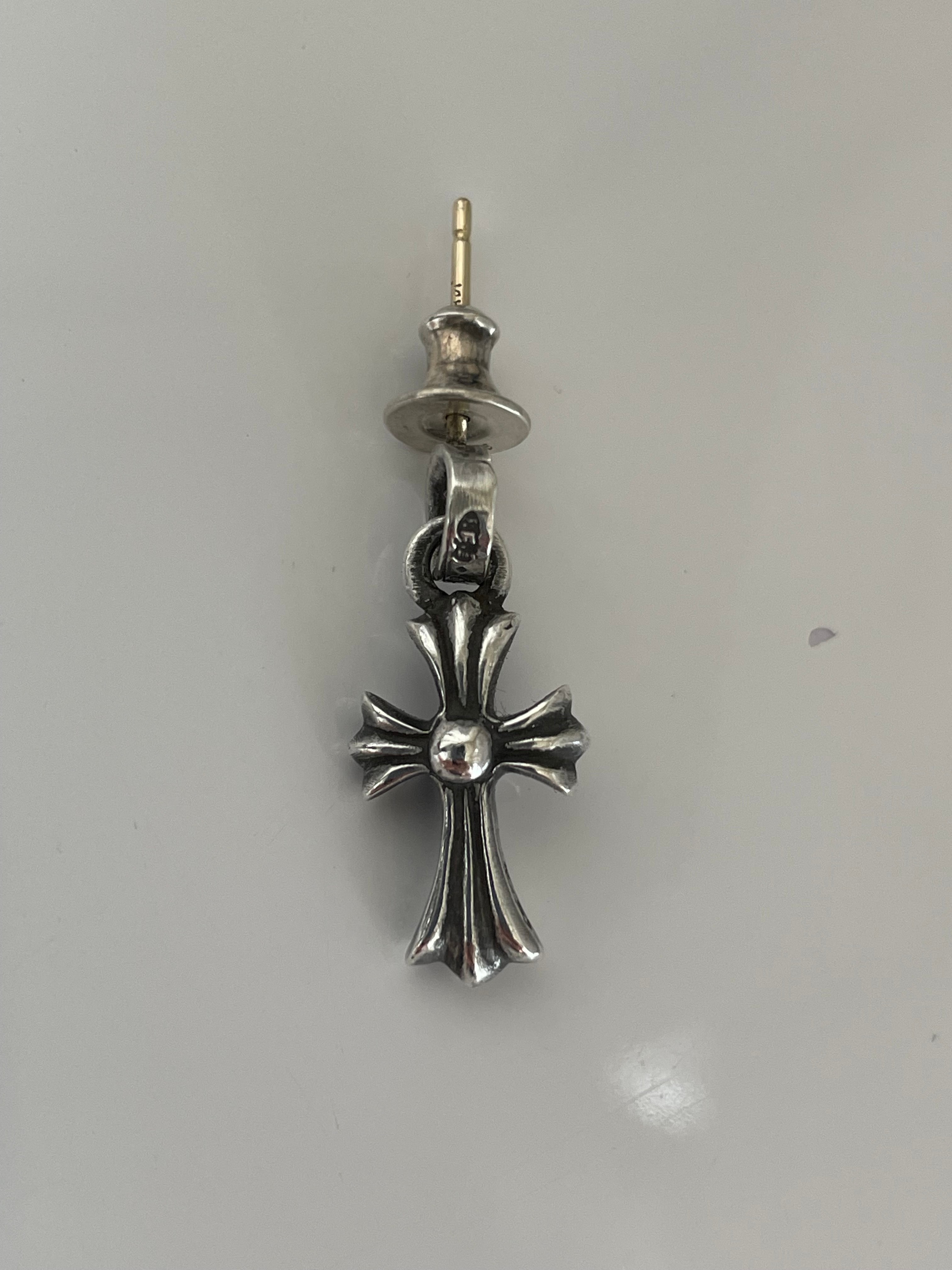 Chrome Hearts CH Cross Baby Fat Earrings "Silver"