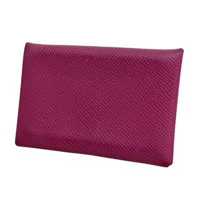 ★最終価格★SALE【6hb1228】エルメス カードケース カルヴィ ヴォーエプソン ローズパープル シルバー金具 A刻印【中古】レディース