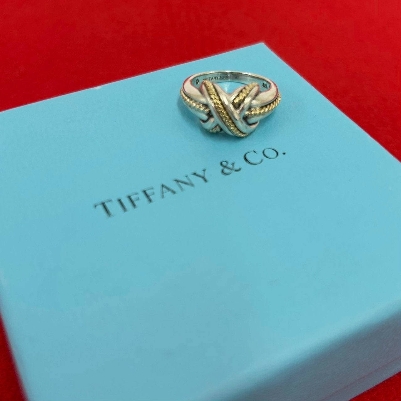 TIFFANY&Co. ティファニー シグネチャー クロス リング シルバー925 K18イエローゴールド リング・指輪 10号 シルバー
12528