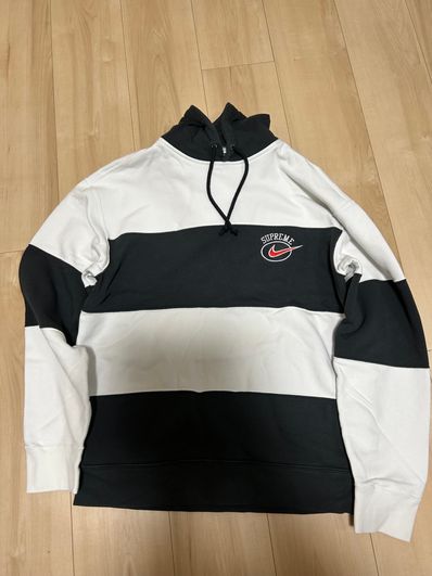 Supreme / Nike Stripe Hooded Sweatshirt "White"