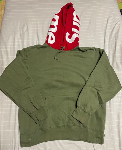 Supreme Contrast Hooded Sweatshirt "Olive"