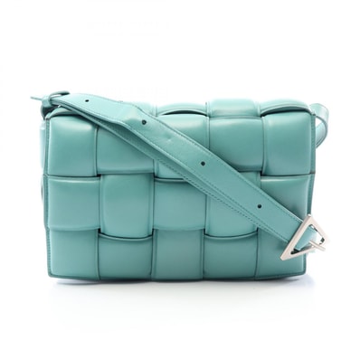 ボッテガヴェネタ BOTTEGA VENETA パデット カセット イントレチャート ショルダーバッグ バッグ レザー レディース ブルー系 591970 【中古】