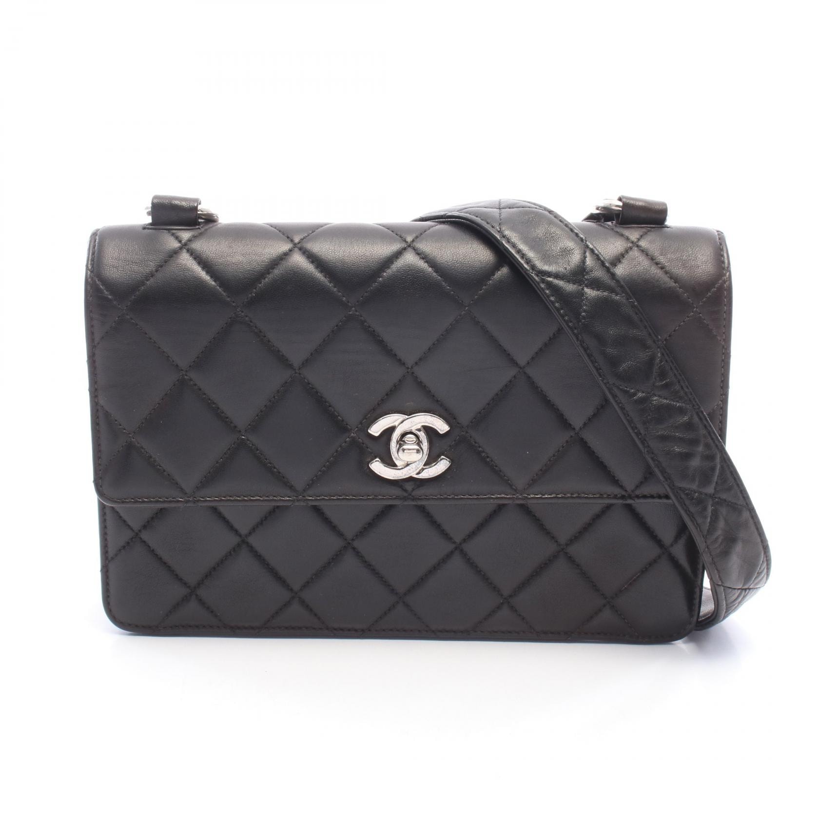 シャネル CHANEL マトラッセ ショルダーバッグ バッグ ラムスキン(羊革) レディース ブラック系 【中古】