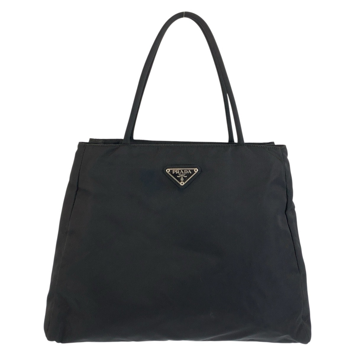 美品 PRADA プラダ テスート 三角ロゴプレート ブラック 黒 シルバー金具 ナイロン トートバッグ ハンドバッグ 604642 【中古】