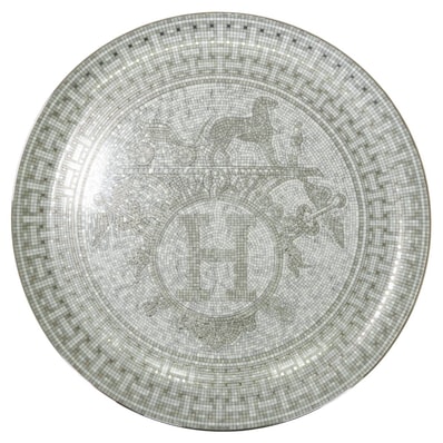 HERMES エルメス 皿 タルトプラッター モザイク 24 32cm プラチナ ポーセリン(陶器) P035022P 新品未使用