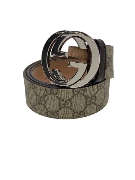 GUCCI GG Supreme Belt With G Buckle "Beige/Ebony"