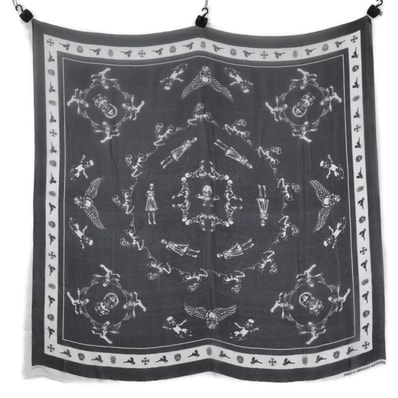 Chrome Hearts Foti Skull Silk Scarf "Black"