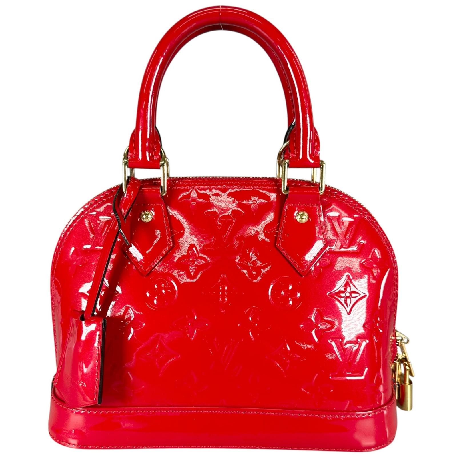 美品 LOUIS VUITTON ルイ・ヴィトン アルマBB ハンドバッグ ヴェルニ レッド レディース【中古】