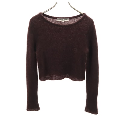 KATHARINE HAMNETT LONDON キャサリンハムネットロンドン モヘアブレンド 長袖 ショート丈 セーター M ブラウン系 ニット