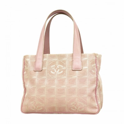 【6de5655-k】シャネル ハンドバッグ ニュートラベル ナイロン ピンク シャンパンゴールド金具【中古】レディース