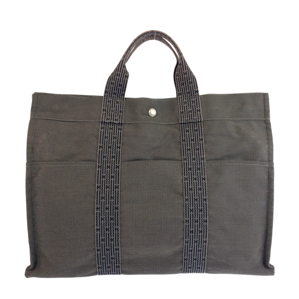 HERMES エルメス エールラインMM グレー シルバー金具 ポリアミド ポリエステル/ トートバッグ ハンドバッグ 602080 【中古】
