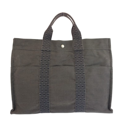 HERMES エルメス エールラインMM グレー シルバー金具 ポリアミド ポリエステル/ トートバッグ ハンドバッグ 602080 【中古】