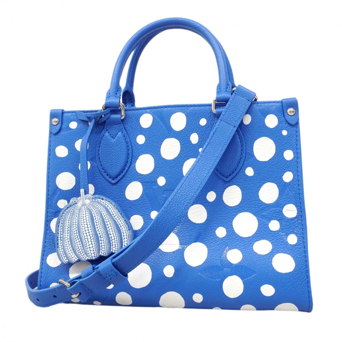 ★SALE【6dc3999】ルイヴィトン ハンドバッグ モノグラム・アンプラント LV×YKオンザゴーPM M46424 ブルー 2wayバッグ 草間彌生【中古】レディース