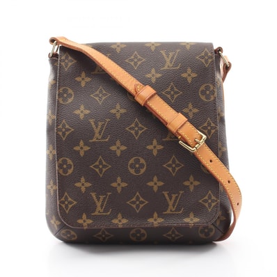 ルイ・ヴィトン LOUIS VUITTON ミュゼットサルサ ショートストラップ ショルダーバッグ バッグ PVCコーティングキャンバス レザー モノグラム レディース ブラウン系 M51258 【中古】