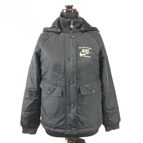 ナイキ/NIKE★中綿入り/防寒ブルゾン/アウター/ジャケット【レディースM/黒/black】着脱フード/Coats/Jackets/Jumpers◆cBH283