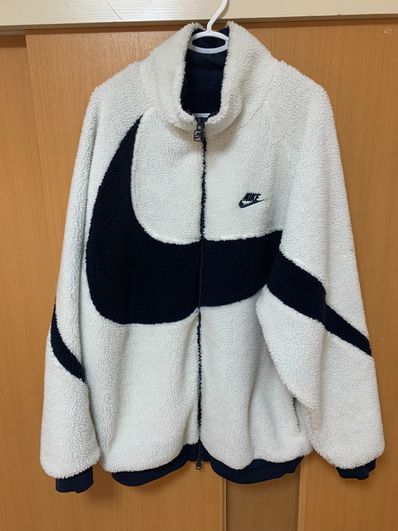 Nike Big Swoosh Reversible Boa Jacket "Sail/Dark Obsidian"