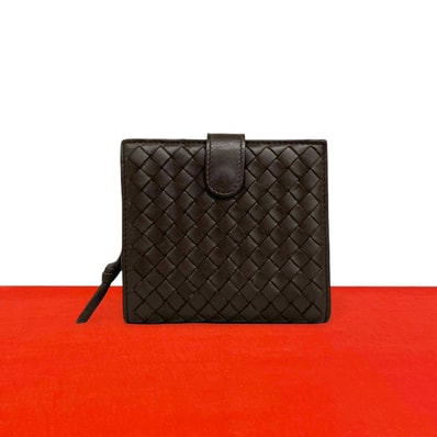 BOTTEGA VENETA ボッテガヴェネタ イントレチャート レザー 二つ折り財布 ブラウン
62945