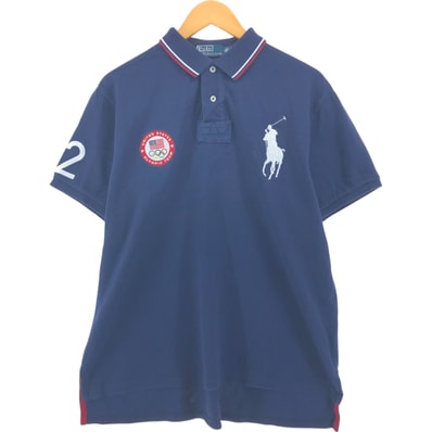 古着 ラルフローレン Ralph Lauren POLO by Ralph Lauren ビッグポニー 半袖 ラガーシャツ メンズXL相当/eaa538050