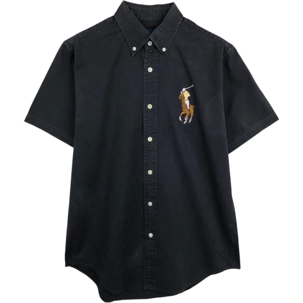 古着 ラルフローレン Ralph Lauren CUSTOM FIT ビッグポニー 半袖 ボタンダウンシャツ メンズM相当/eaa674193