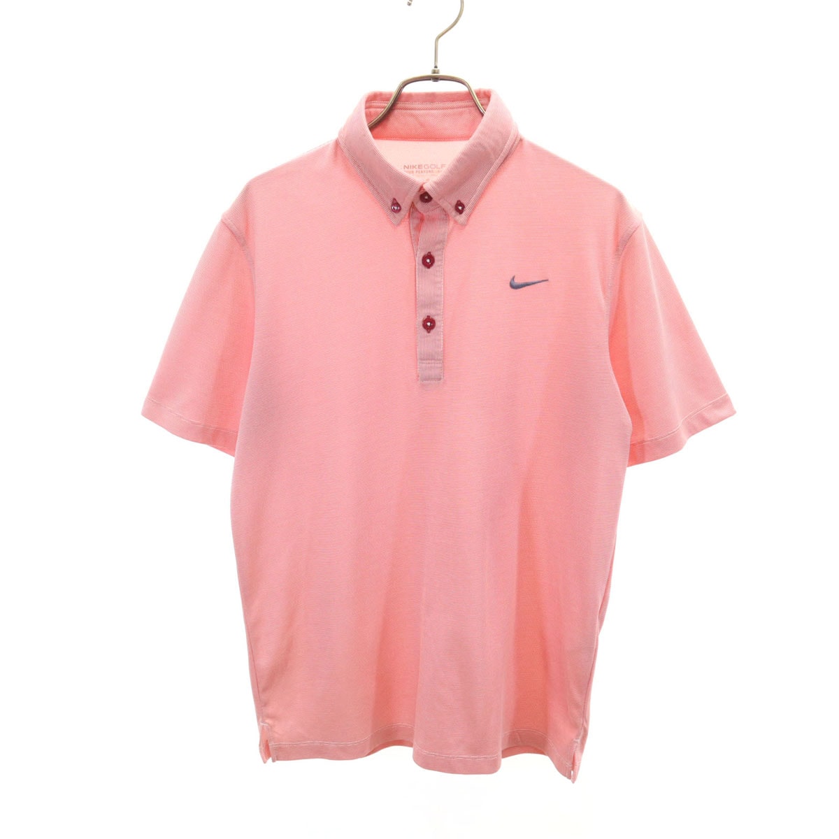 NIKE GOLF ナイキゴルフ 半袖 ボタンダウン ポロシャツ S レッド