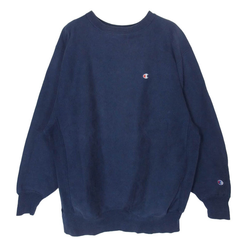 Champion チャンピオン 90s USA製 REVERSE WEAVE リバース ウィーブ スウェット ネイビー系 XXL【中古】